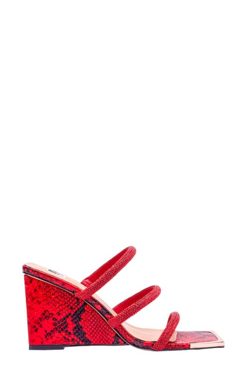 Ninety Union Angel Wedge Heel Sandal In Red