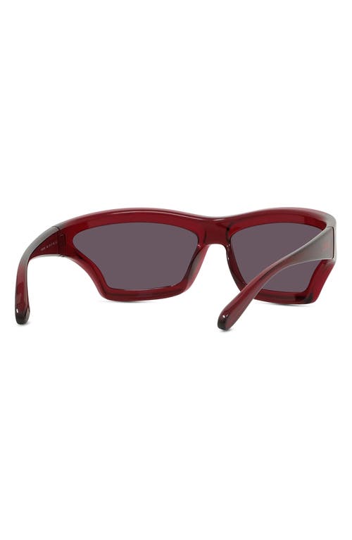 Shop Loewe X Paula's Ibiza 70mm Oversize Mask Sunglasses In Shiny Red/smoke