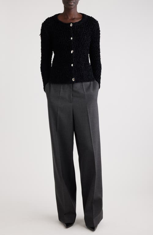 Shop Givenchy Wool Blend Bouclé Cardigan In Black