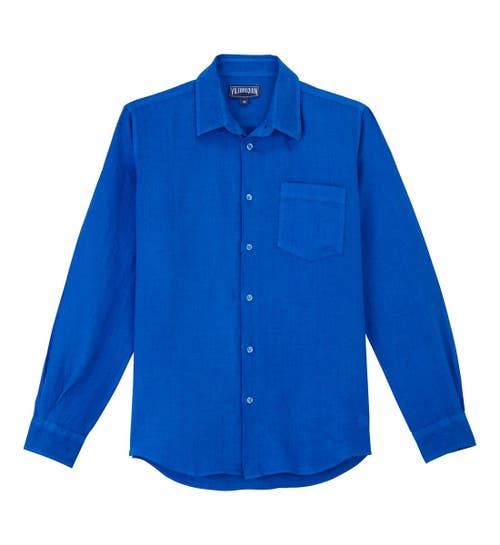 Vilebrequin Men's Caroubis Solid Linen Sport Shirt In Palace