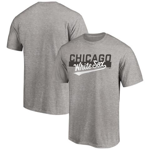 Women's Fanatics Branded Gray Chicago White Sox Wordmark & Logo Space-Dye  V-Neck T-Shirt