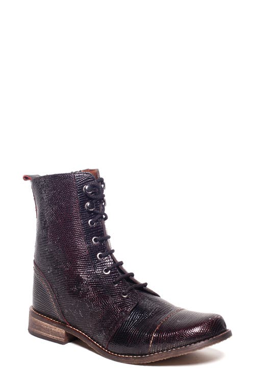 Liberty Organic Leather Combat Boot in Pull Red