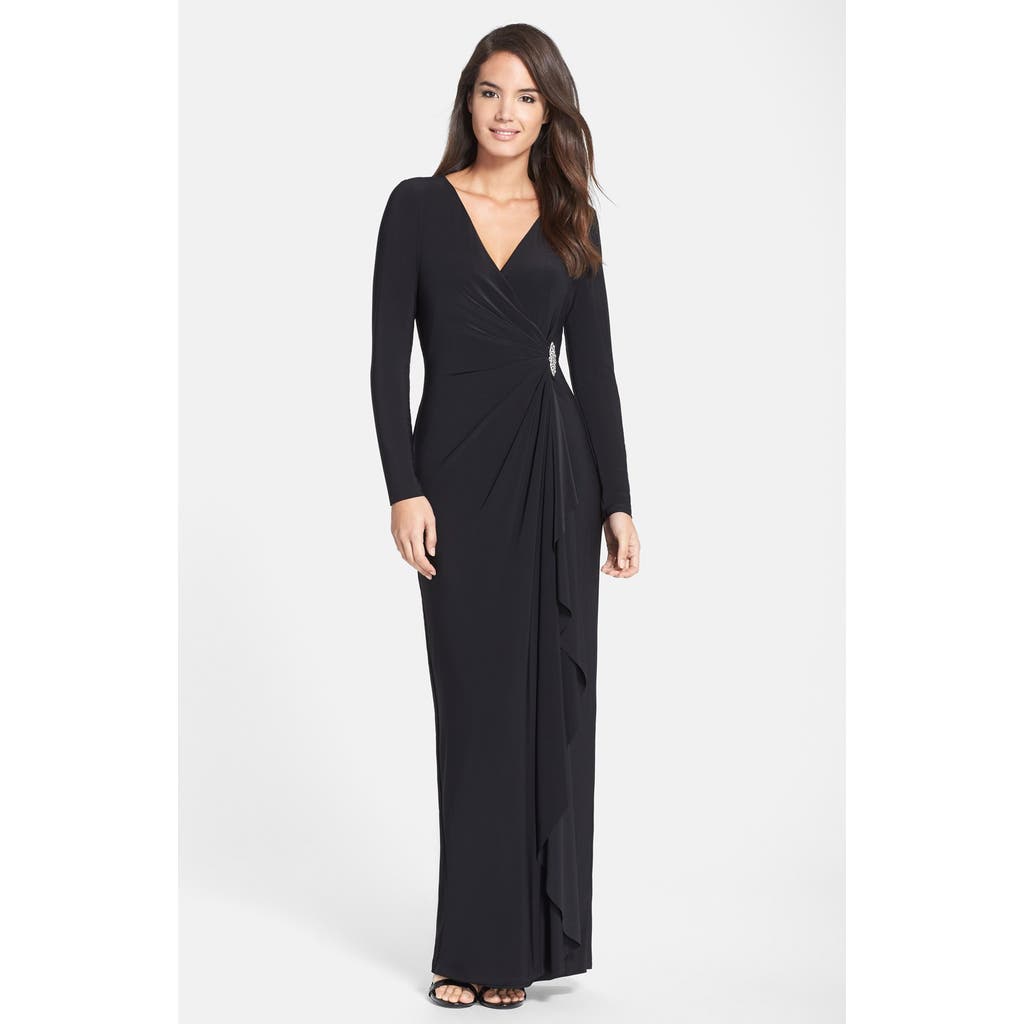Lauren Ralph Lauren Embellished Jersey Gown in Black