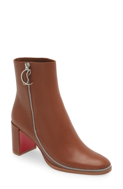 Christian Louboutin Glory Leather Red Sole Chelsea Booties