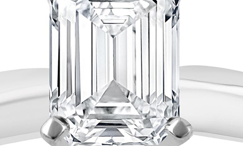 Badgley Mischka Emerald Cut Lab Created Diamond Engagement Ring In White