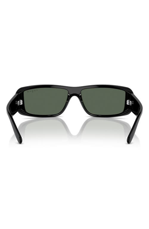 Shop Vogue 22mm Rectangular Sunglasses In Black