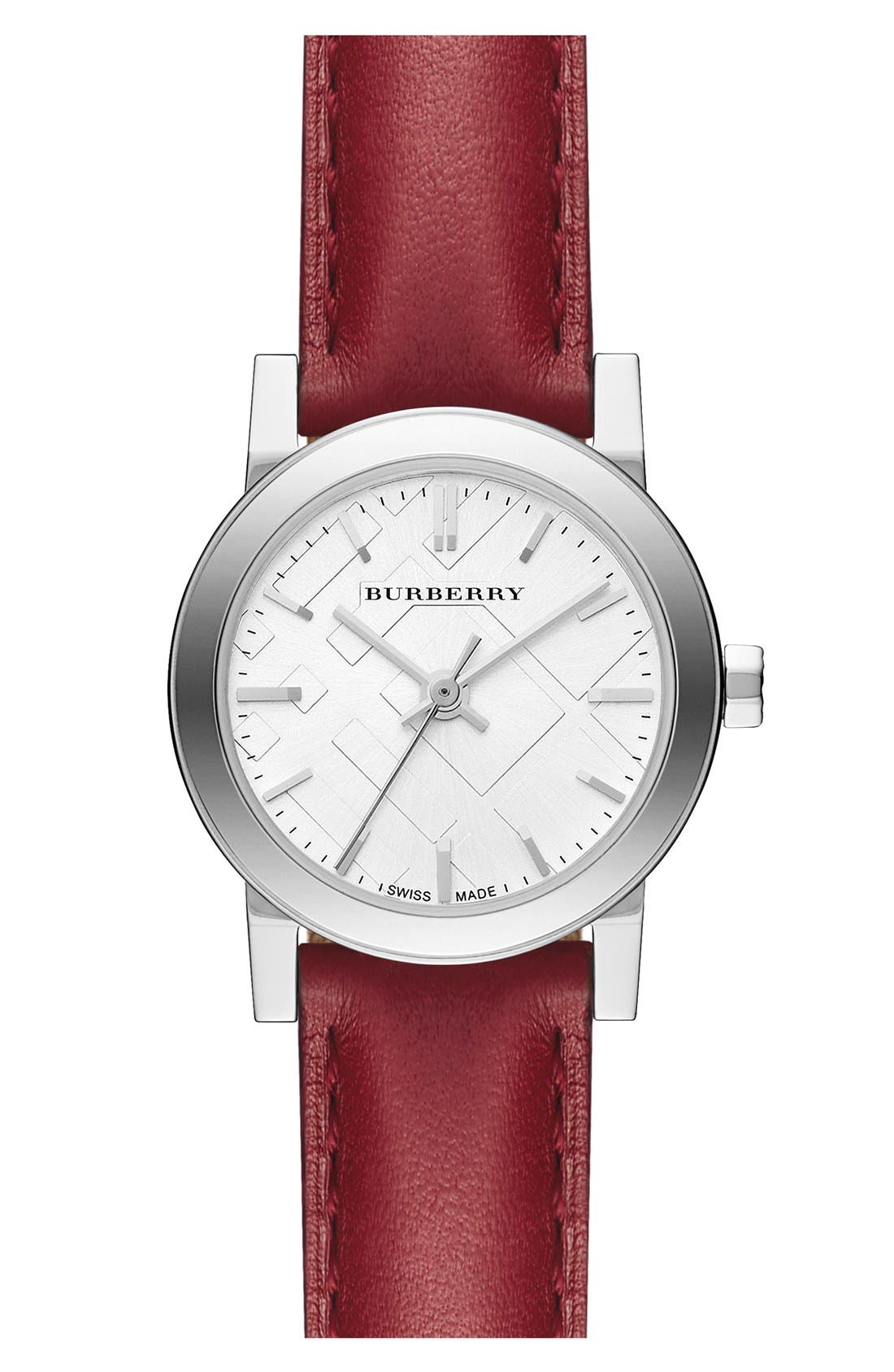 Stamped Leather Strap Watch, 26mm 