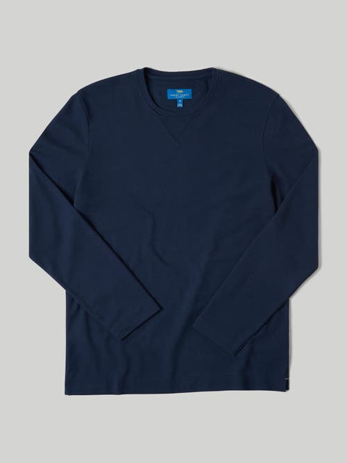 Shop Robert Talbott Kelly Long Sleeve Cotton Crepe Tee In Navy