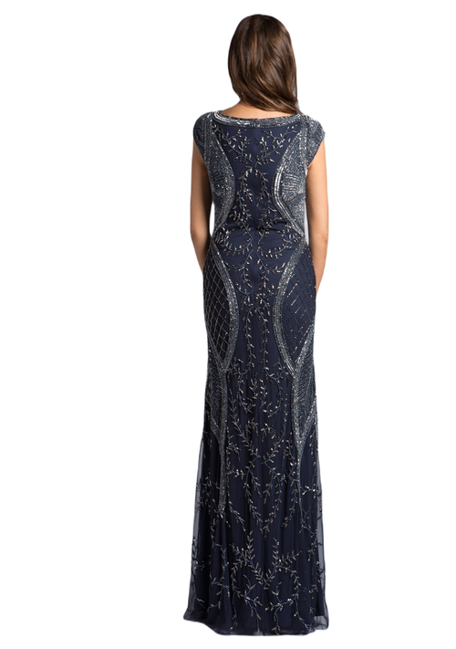 Lara New York Cape Sleeve Modestly Covered Dress In Navy