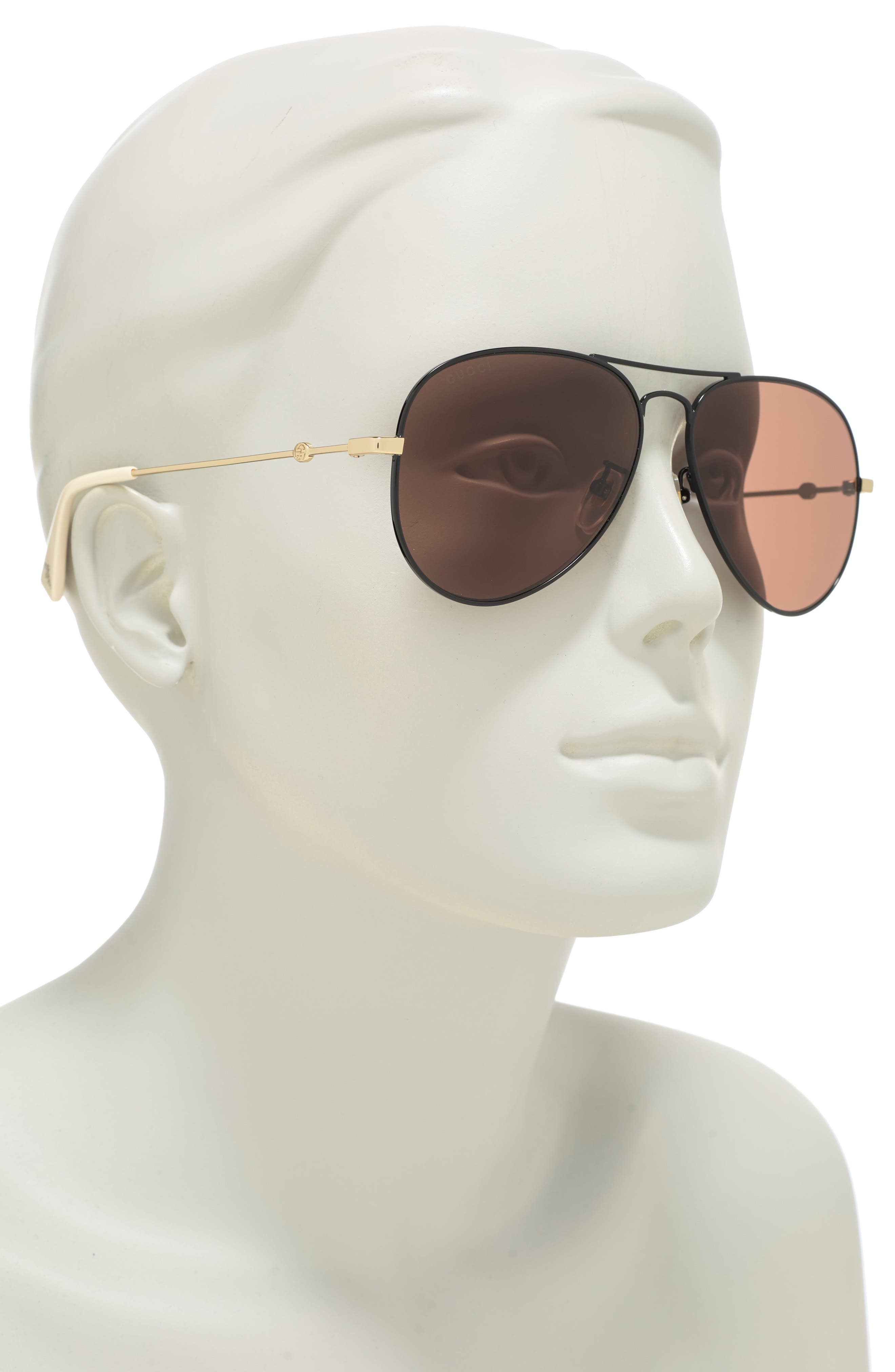 gucci 60mm fashion aviator sunglasses