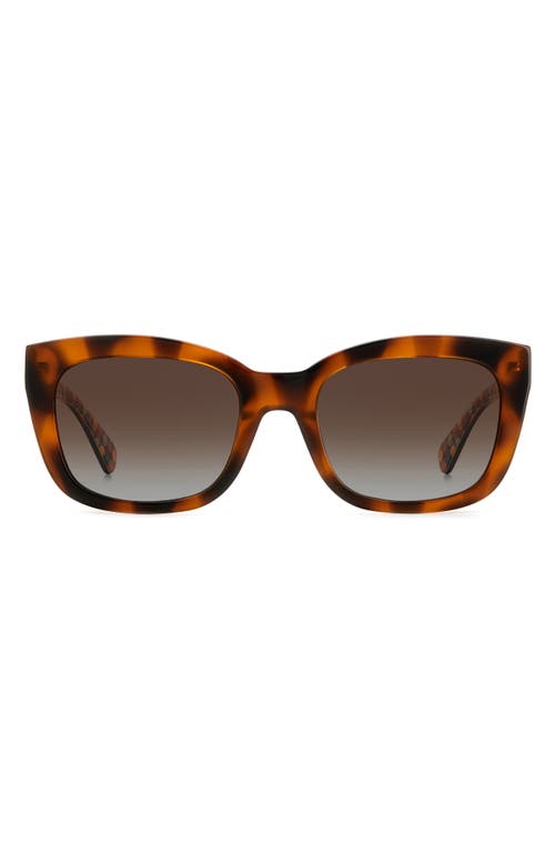 Shop Kate Spade New York Tammy 53mm Rectangular Sunglasses In Havana/brown Grad Polar