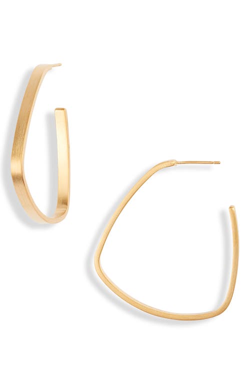 Small Square Hoop Earrings in Gold