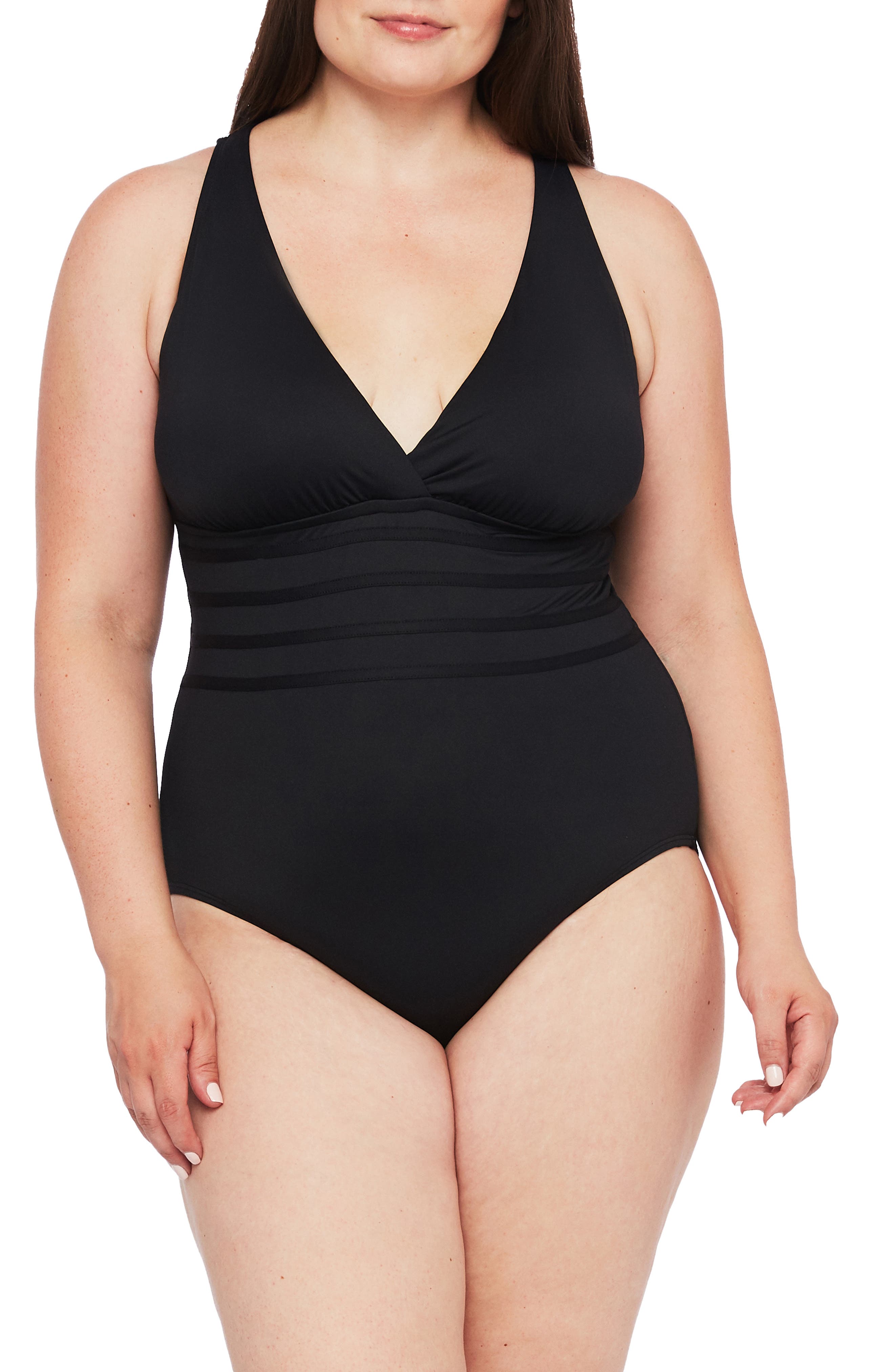 plus size black swimsuits