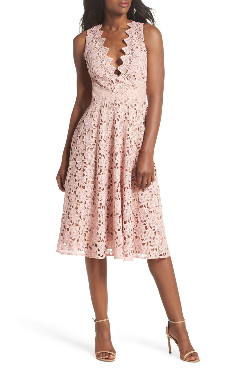 Sau Lee Ashley Guipure Lace Fit & Flare Dress | Nordstrom