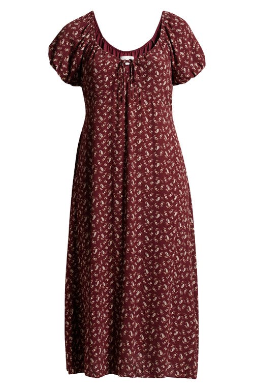 Shop Treasure & Bond Floral Maxi Dress In Burgundy Little Paris