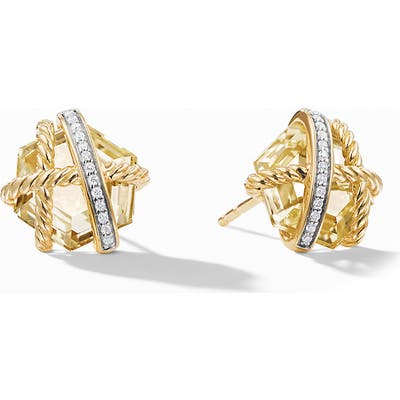 David Yurman Cable Wrap Earrings With Champagne Citrine And Diamonds