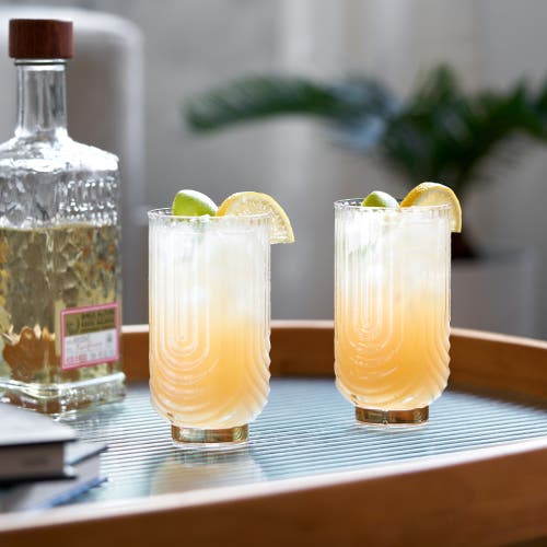 Viski Deco Gatsby Highball Glasses Set Of 2 In Clear