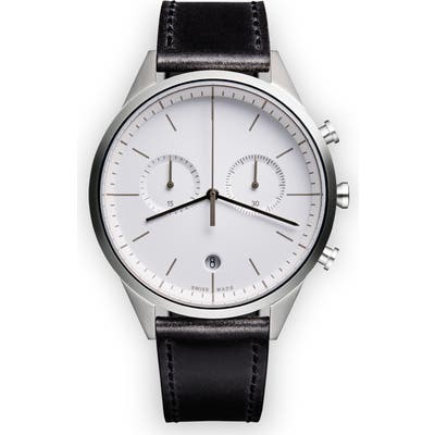 Uniform Wares C-Line Chronograph Leather Strap Watch, 40Mm