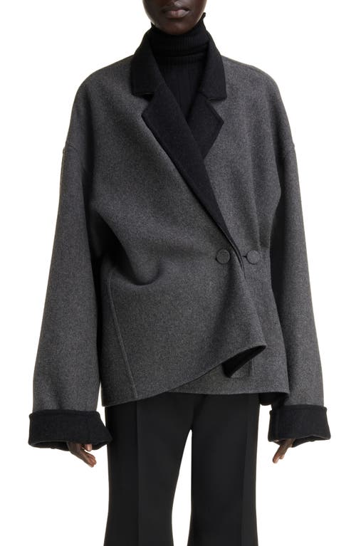 Givenchy Oversize Wool Blend Wrap Coat Dark Grey/Grey at Nordstrom, Us