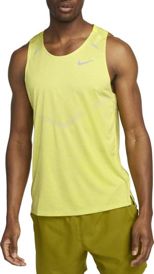 Nike Boys' Dri-Fit Sleeveless Training Tank Top, Small, Bright Cactus/White