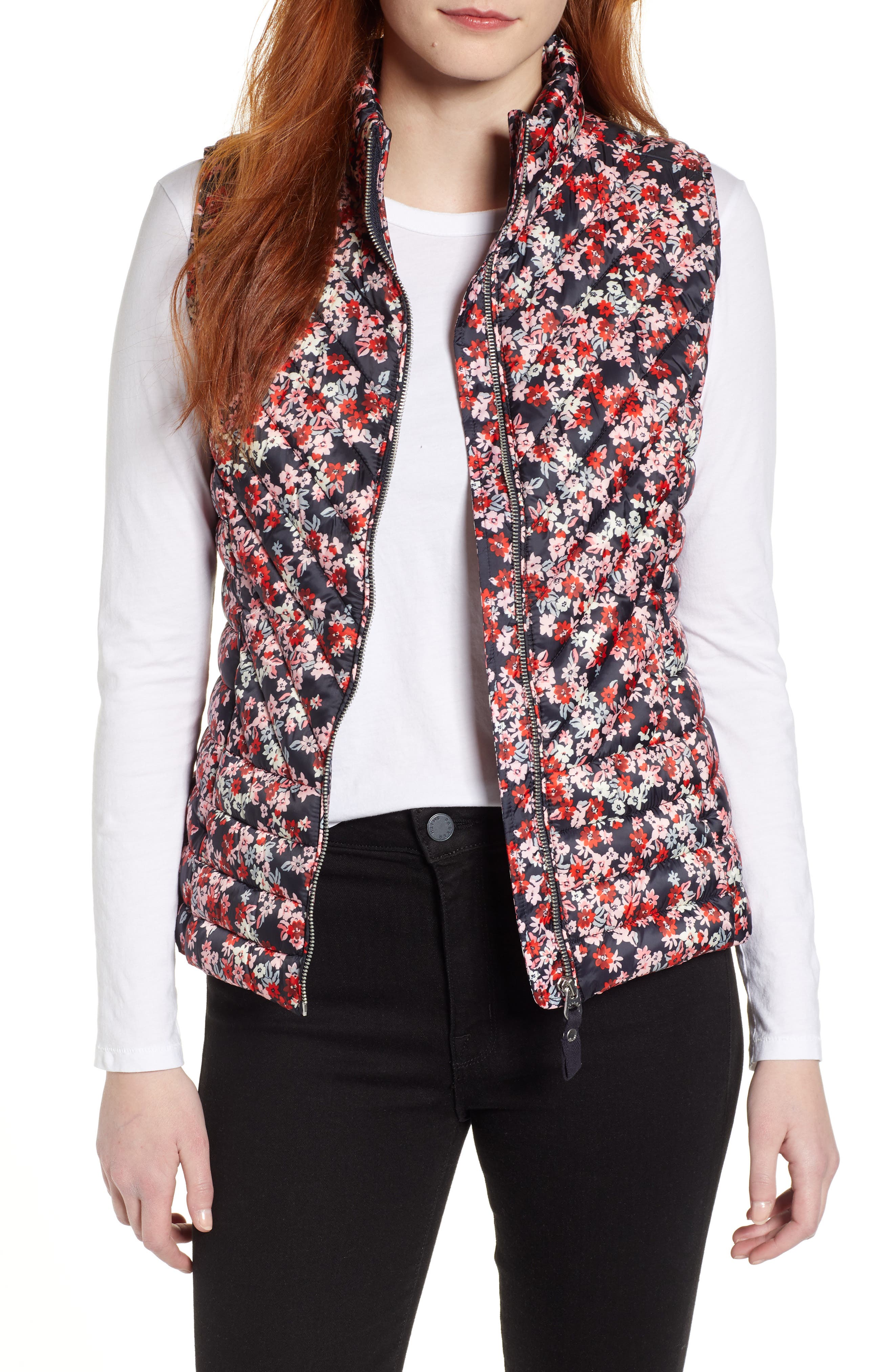 Joules Brindley Floral Quilted Vest, US / 20 UK - Blue