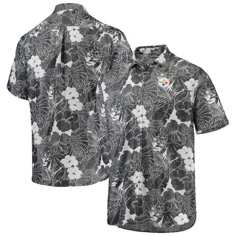 Men's Los Angeles Dodgers Tommy Bahama Black Baseball Bay Button-Up Shirt