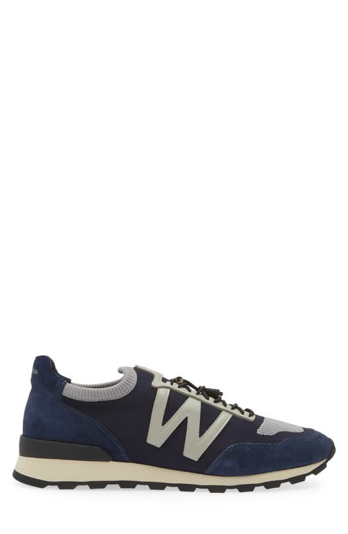 Shop Jm Weston On My Way Knit Sneaker In Navy/grey/navy