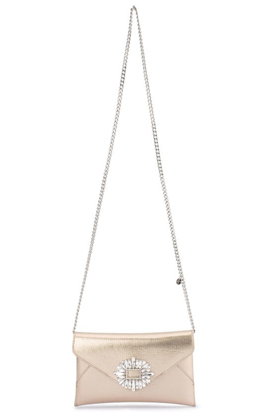 Shop Olga Berg Antonia Envelope Clutch In Champagne