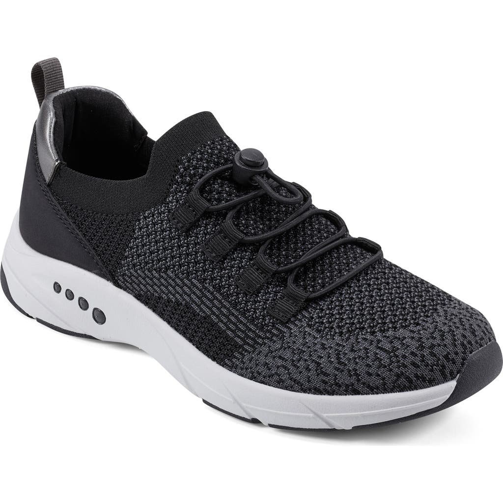 Easy Spirit Astrid Pull-On Knit Sneaker in Black