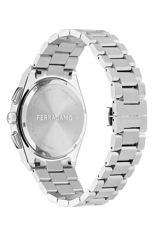 Shop Ferragamo Vega Upper East Bracelet Chronograph Watch, 42mm In Stainless Steel