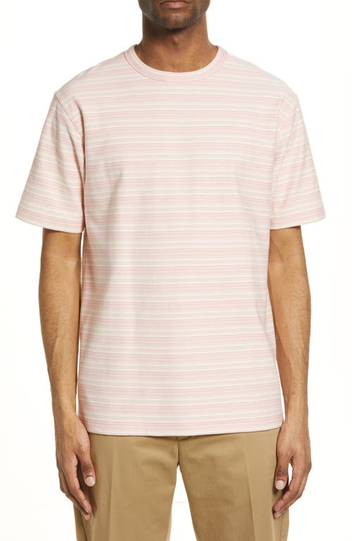 Norse Projects Men's Johannes Stripe Organic Cotton T-Shirt in Light Pink