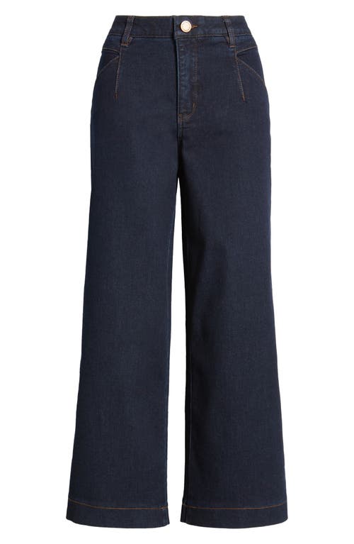 Shop Wit & Wisdom Wyatt 'ab'solution Skyrise V-pocket Ankle Wide Leg Jeans In Dark Indigo