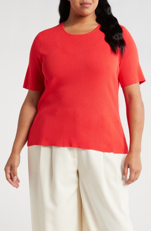 Shop Tahari Asl Short Sleeve Sweater In Grenadine