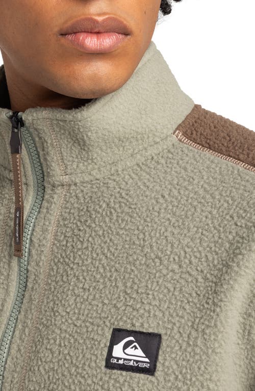Quiksilver Clean Coast Recycled Polyester Fleece Half Zip Pullover In Sea Spray