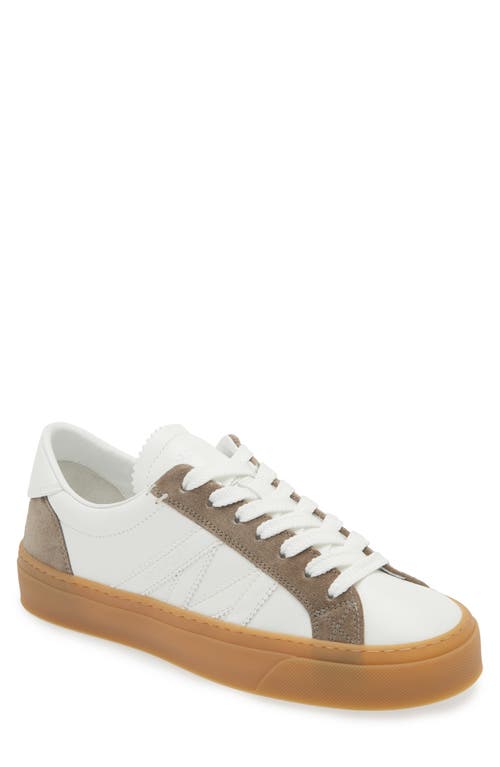 Shop Moncler Monaco Lace-up Sneaker In White