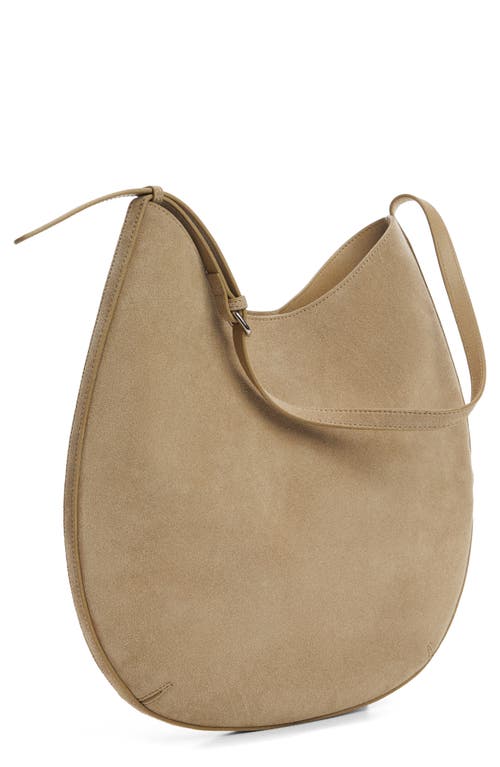 Mango Suede Shoulder Bag In Light Beige