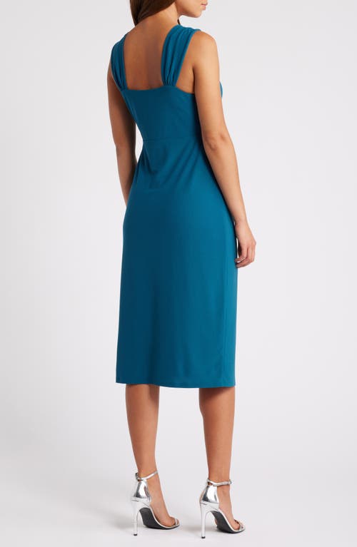 Chelsea28 Gathered Jersey Dress In Teal Feather