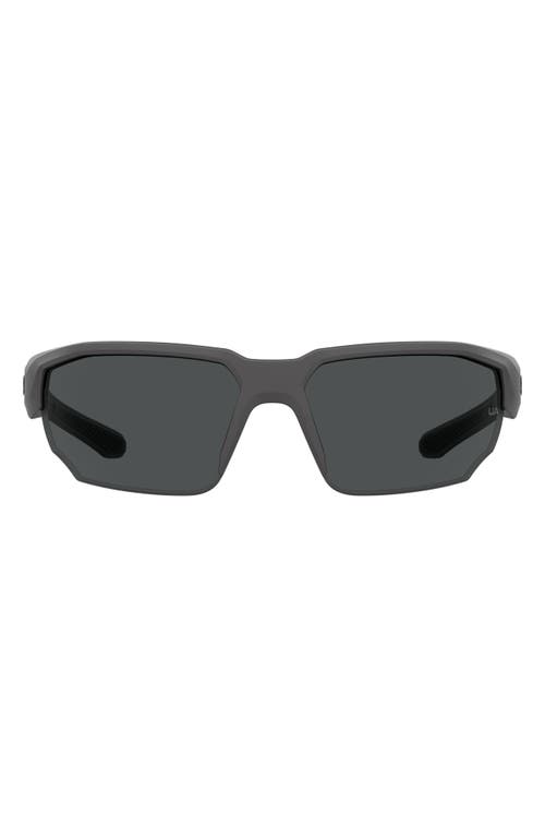 Under Armour 70mm Polarized Oversize Sport Sunglasses in Grey Black at Nordstrom