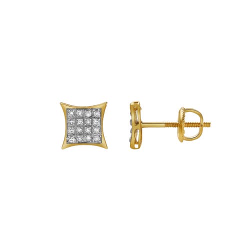 Luvmyjewelry Imprevisto 10k Yellow Gold Diamond Unisex Earrings In 10k Yellow Gold