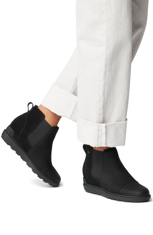 Shop Sorel Evie Ii Chelsea Bootie In Black/sea Salt