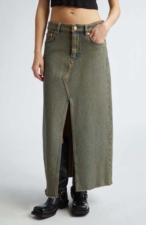 Ganni Overdye Denim Maxi Skirt Shitake at Nordstrom, Us