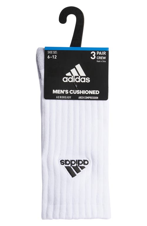 Shop Adidas Originals Adidas Classic Cushioned Crew Socks In White/clear Onix Grey/black
