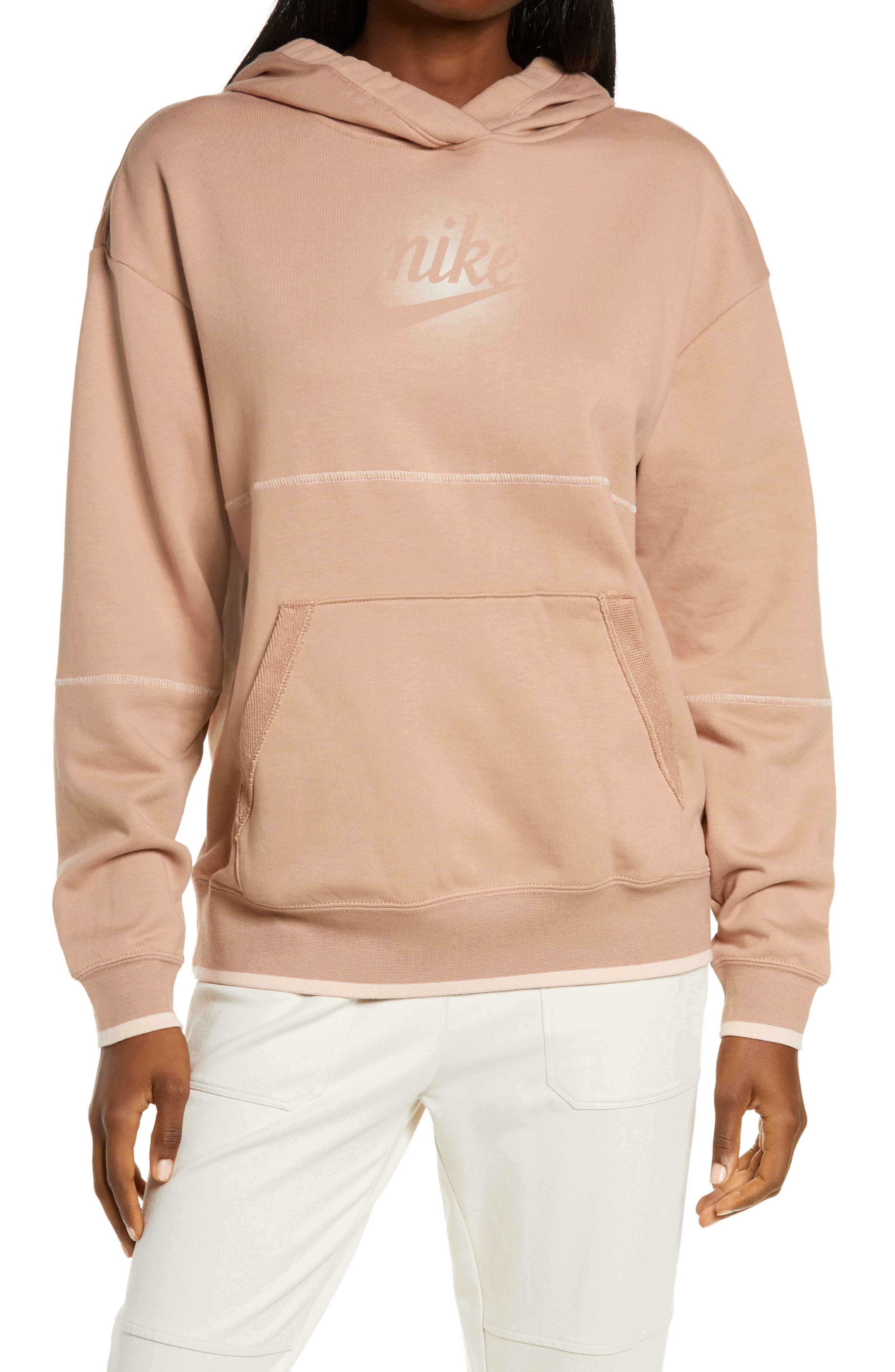 tan nike hoodie womens