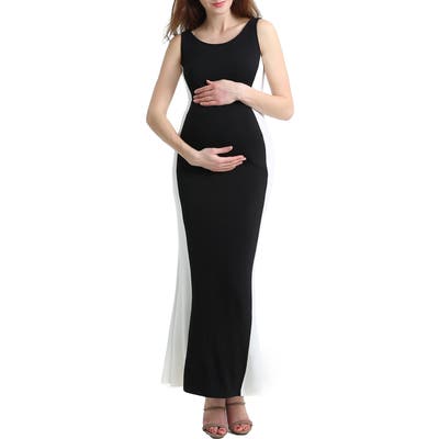 Kimi And Kai Phoebe Colorblock Maternity Maxi Dress