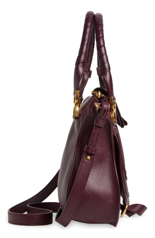 Shop Chloé Small Marcie Leather Satchel In Dimness Purple