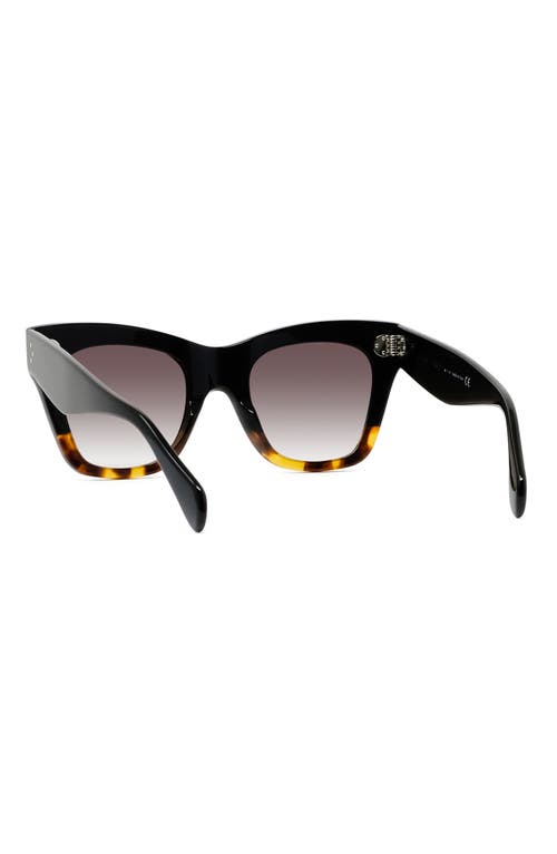 Shop Celine 50mm Gradient Small Cat Eye Sunglasses In Black/havana