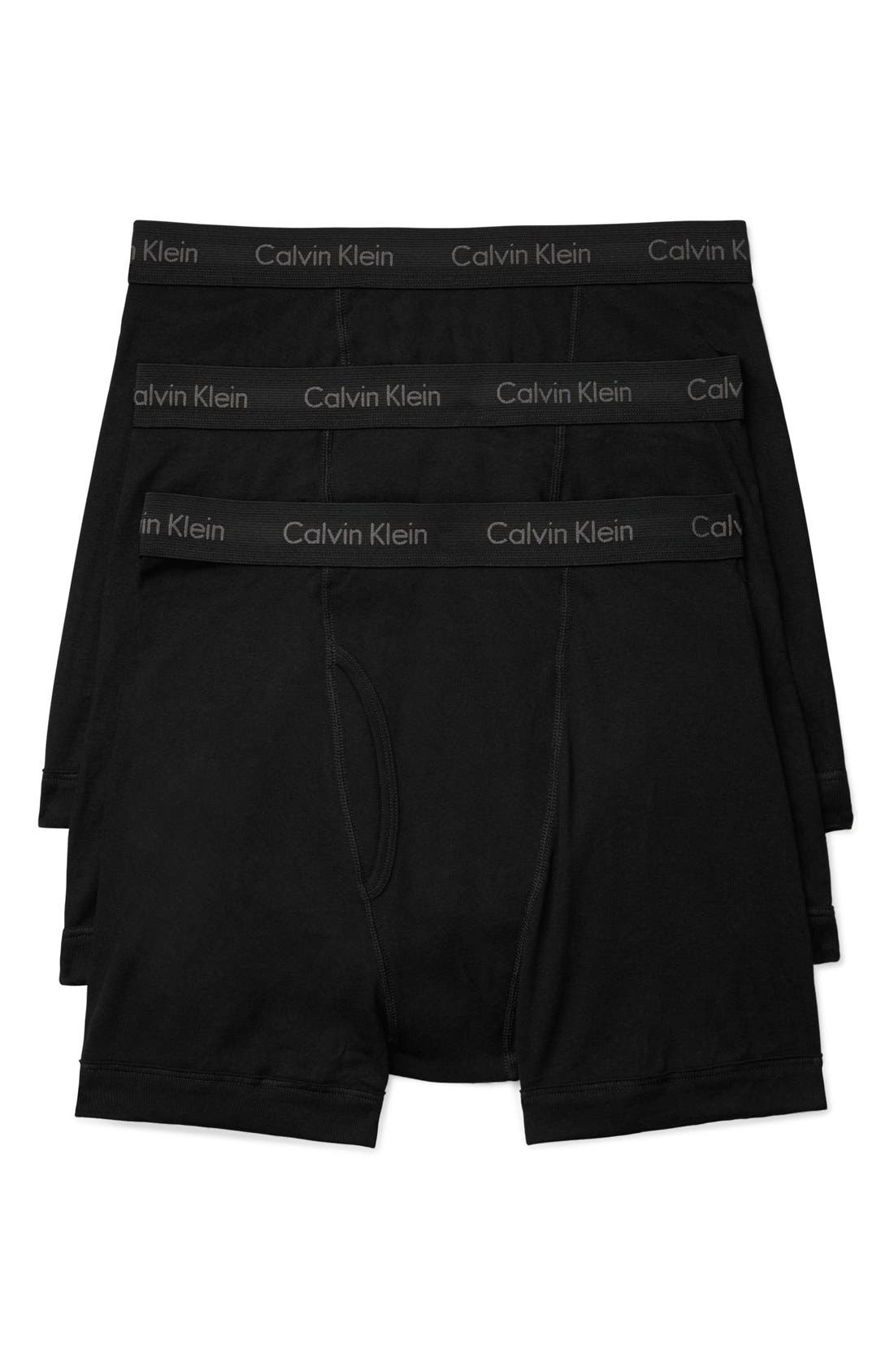 UPC 608279055389 product image for Men's Calvin Klein 3-Pack Boxer Briefs, Size Large - Black | upcitemdb.com