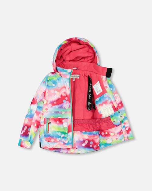 Shop Deux Par Deux Little Girl's Two Piece Snowsuit Printed Bubbles And Lime In Wild Lime