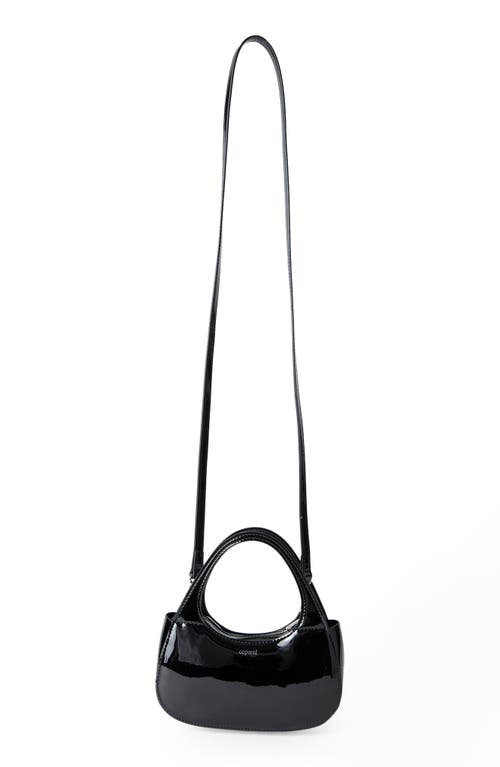 Coperni Micro Swipe Baguette Leather Top Handle Bag in Black