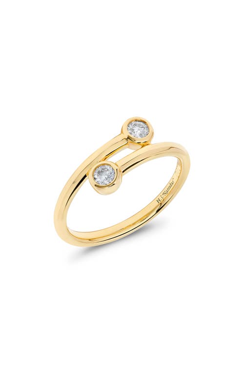 H.j. Namdar 14k Gold Bezel Set Diamond Crossover Band Ring In Yellow Gold